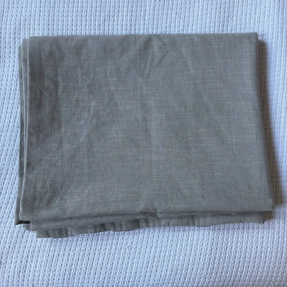 Pottery Barn Custom Belgian Flax Linen Blackout Blue Curtain Panel 42 x 128 in